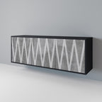 SOLID ZIG ZAG 3-Door Sideboard in Black Finish