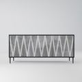 SOLID ZIG ZAG 3-Door Sideboard in Black Finish