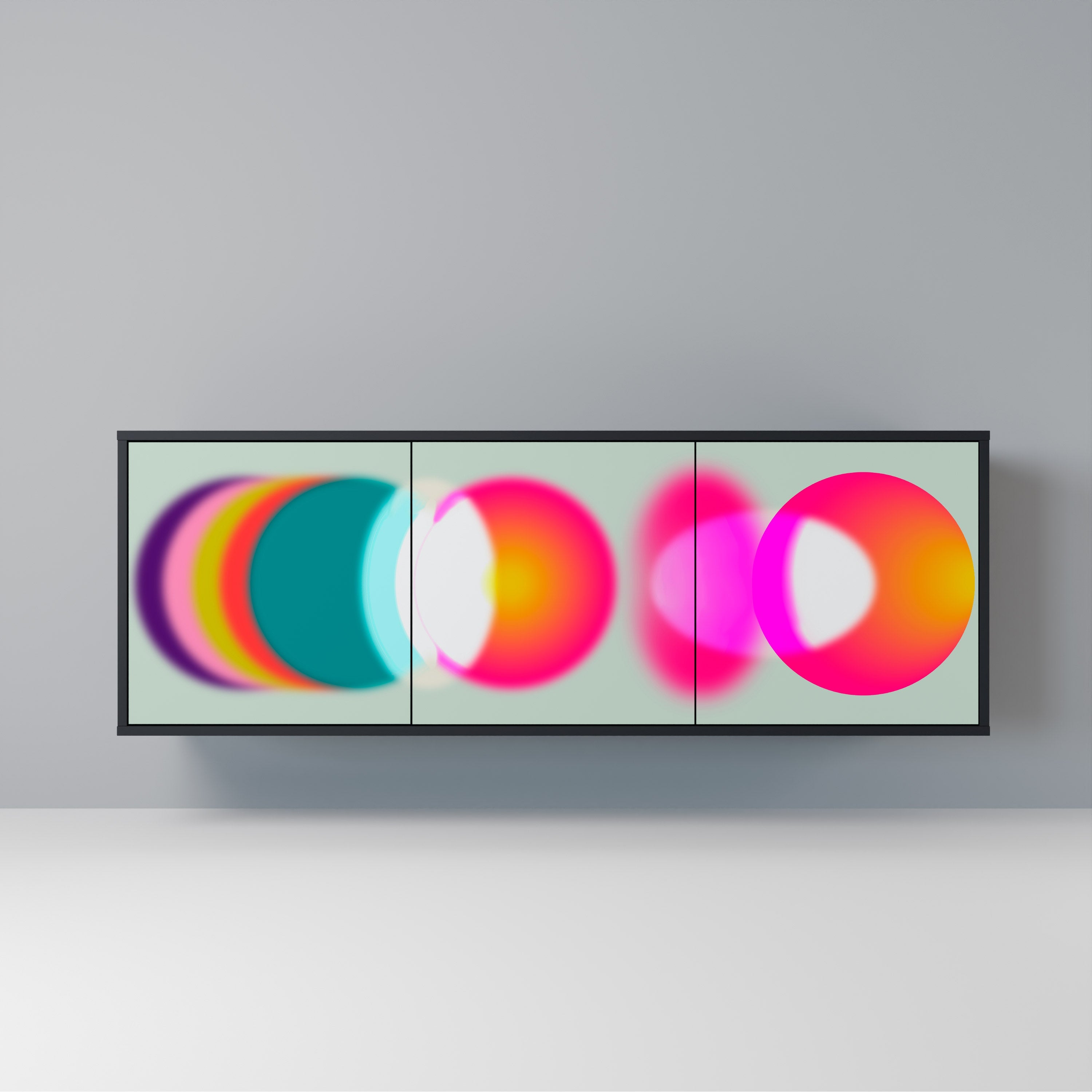 SYMPHONY OF COLORS 3-Door Sideboard in Black Finish