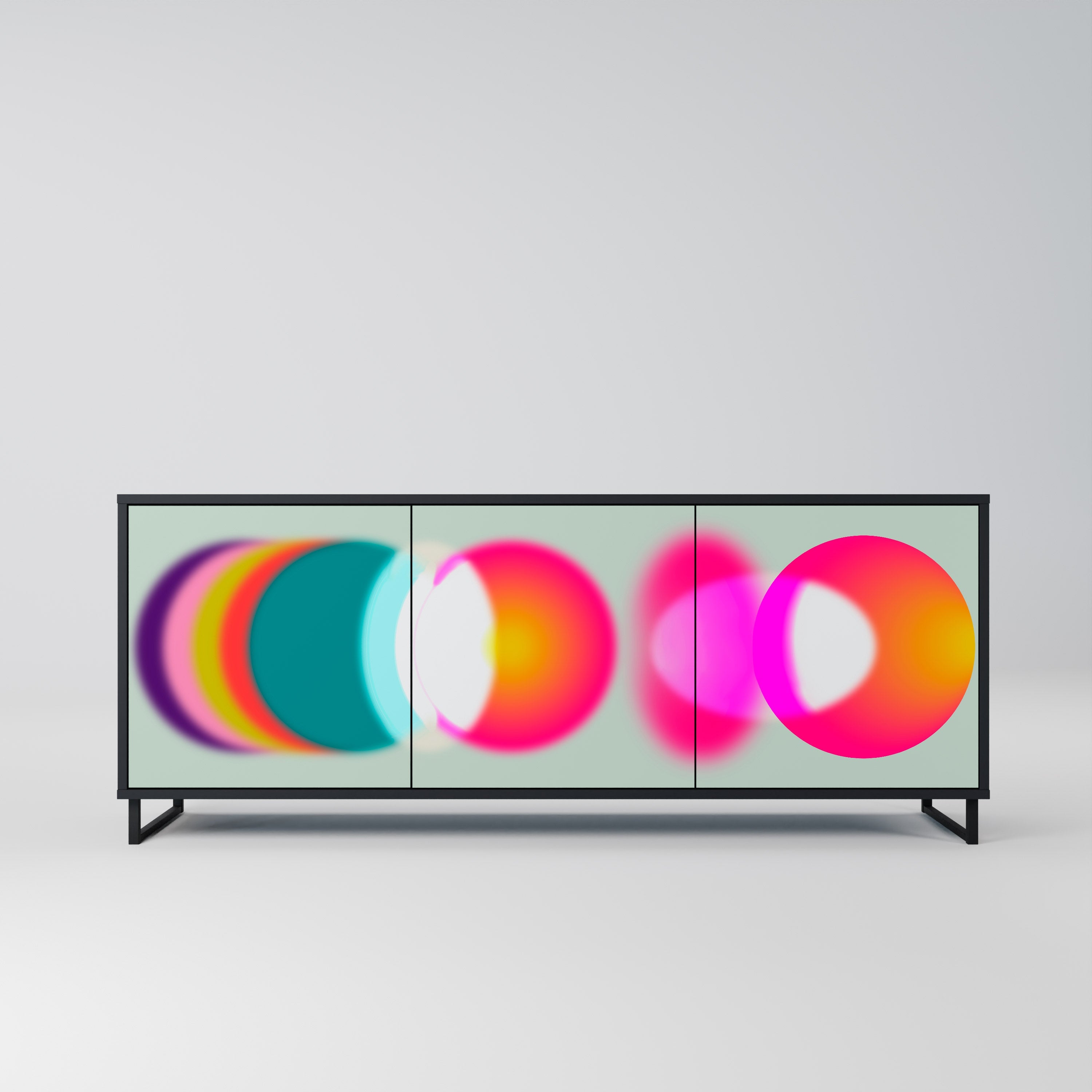 SYMPHONY OF COLORS 3-Door Sideboard in Black Finish