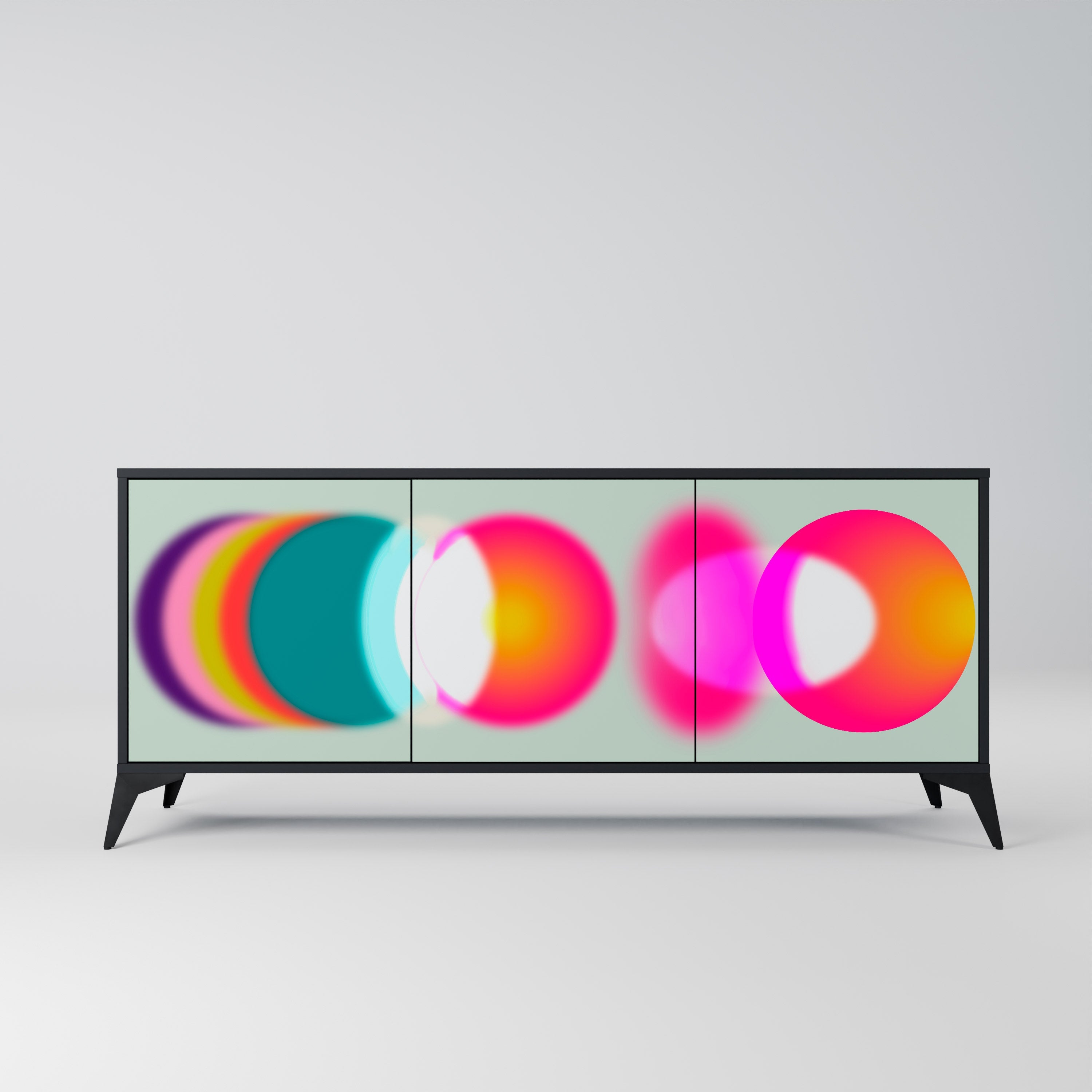 SYMPHONY OF COLORS 3-Door Sideboard in Black Finish