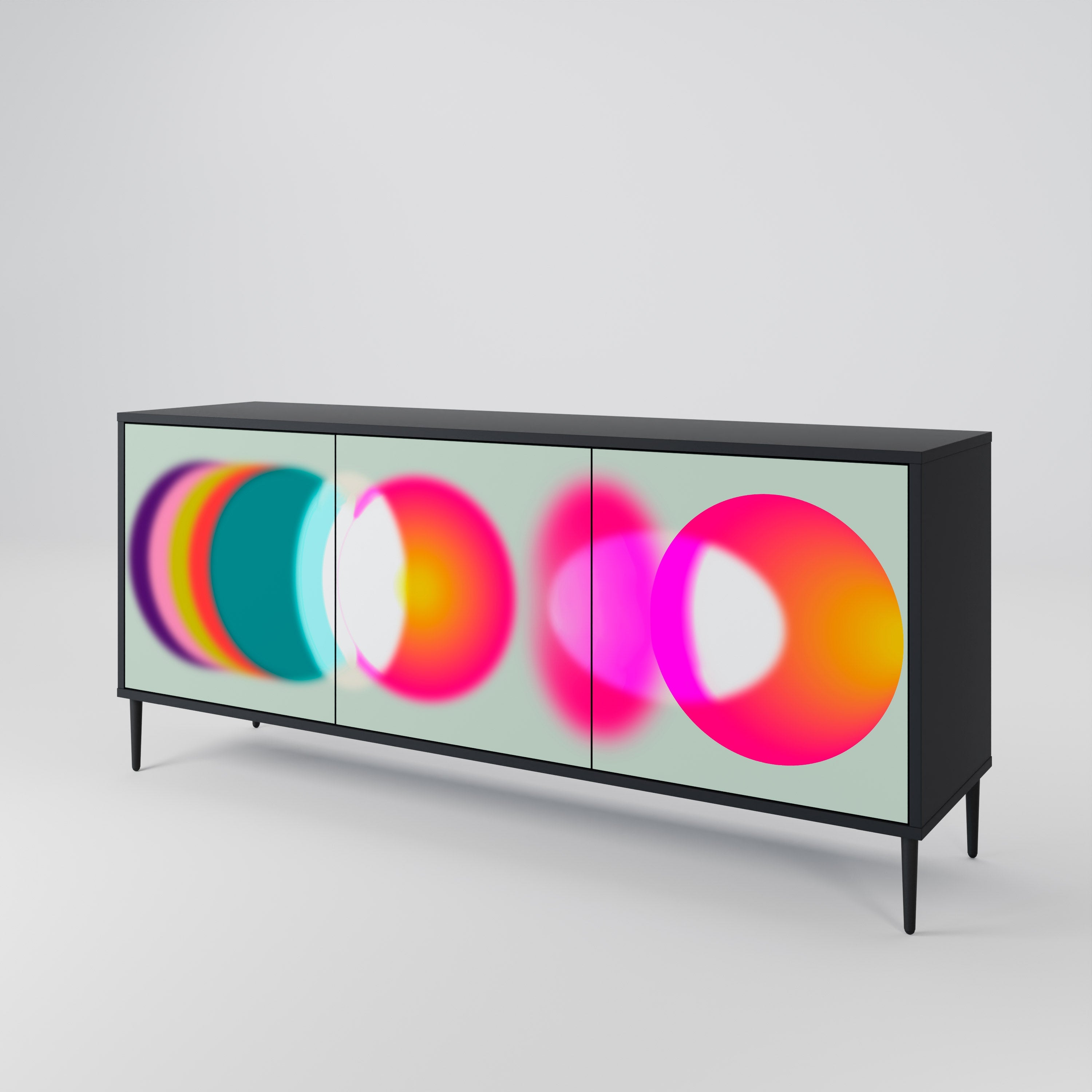 SYMPHONY OF COLORS 3-Door Sideboard in Black Finish