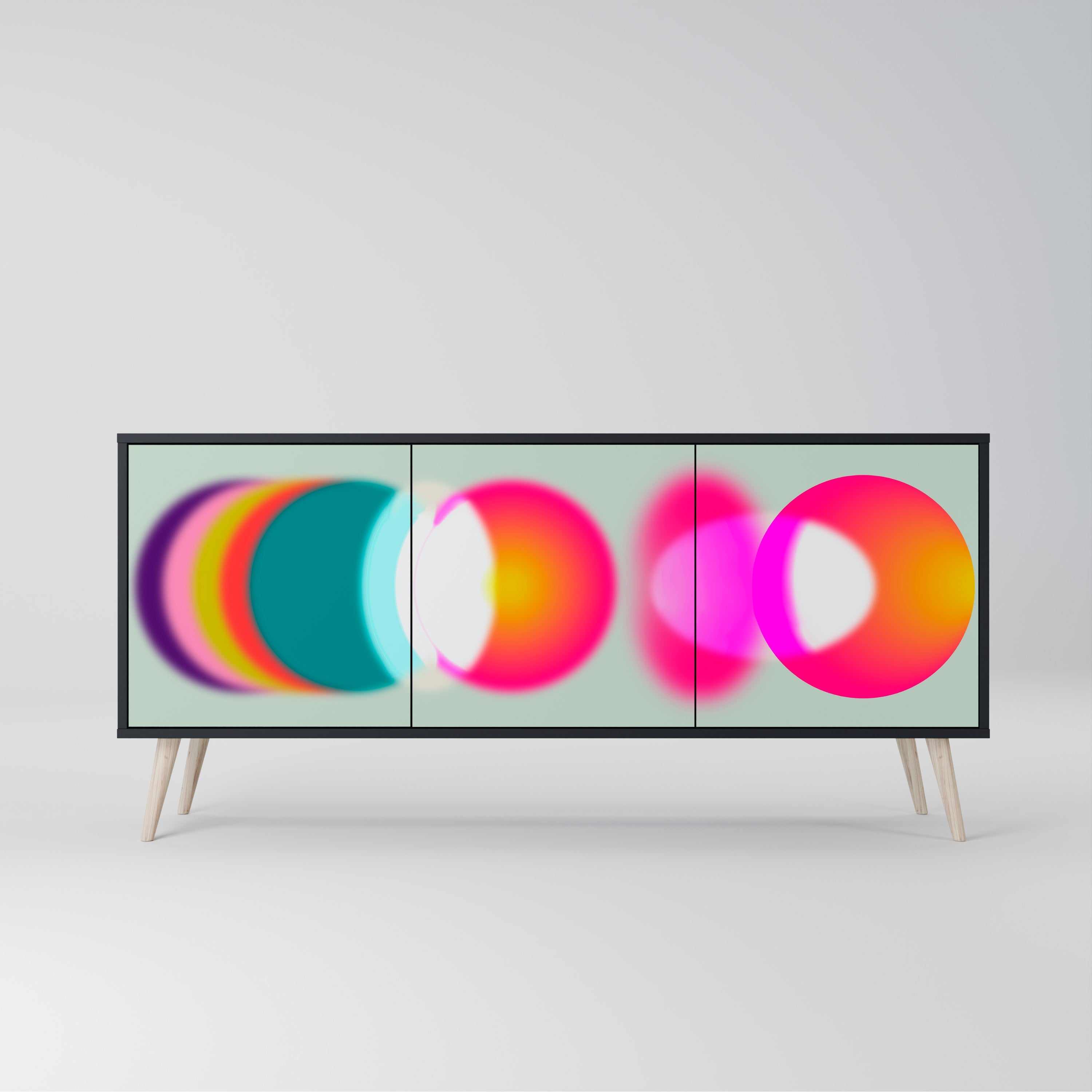 SYMPHONY OF COLORS 3-Door Sideboard in Black Finish