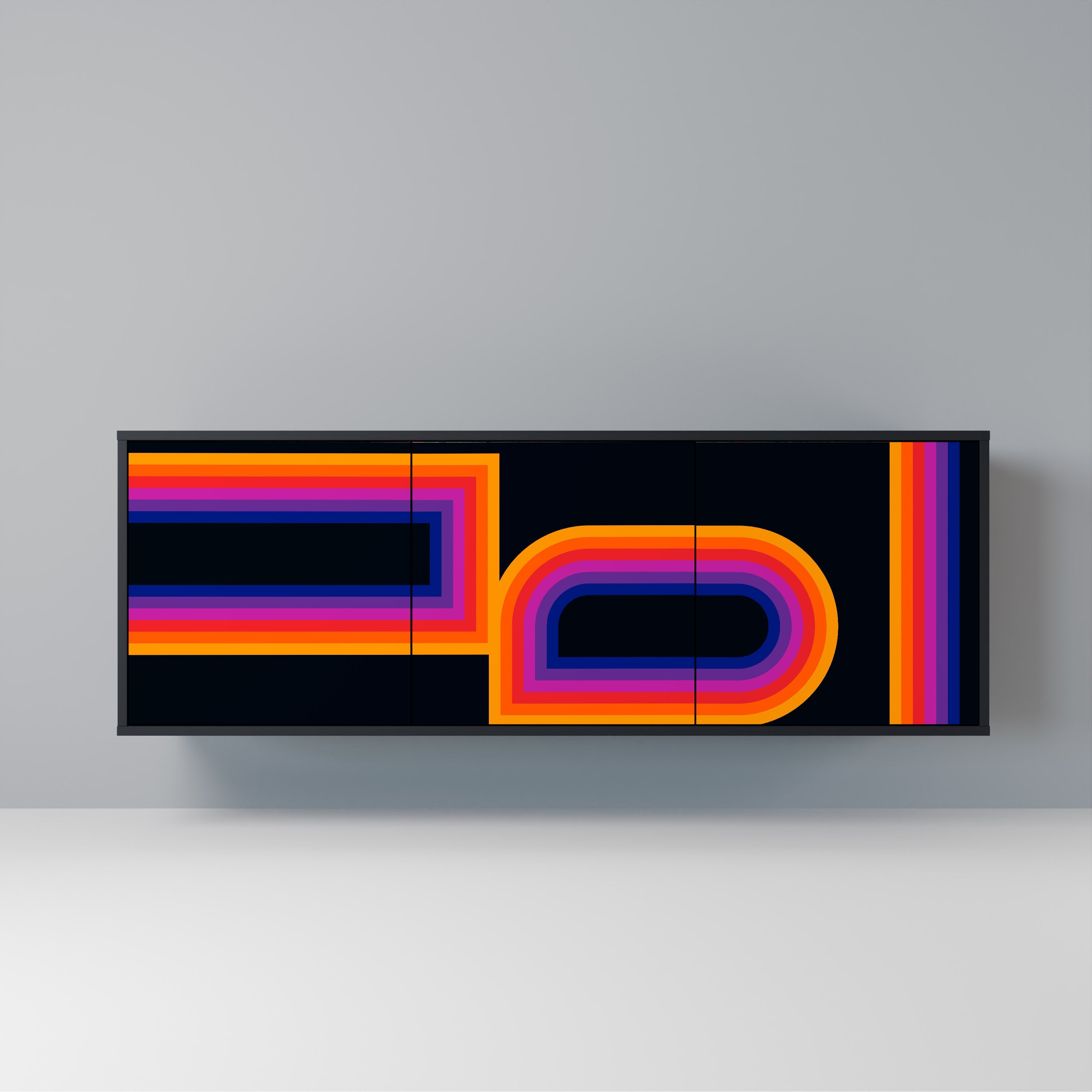 BLINDED BY THE LIGHTS 3-Door Sideboard in Black Finish