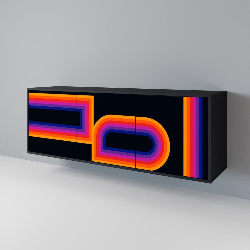 BLINDED BY THE LIGHTS 3-Door Sideboard in Black Finish