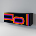 BLINDED BY THE LIGHTS 3-Door Sideboard in Black Finish