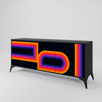 BLINDED BY THE LIGHTS 3-Door Sideboard in Black Finish