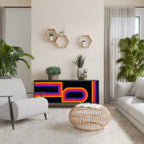 BLINDED BY THE LIGHTS 3-Door Sideboard in Black Finish