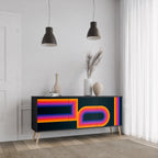 BLINDED BY THE LIGHTS 3-Door Sideboard in Black Finish