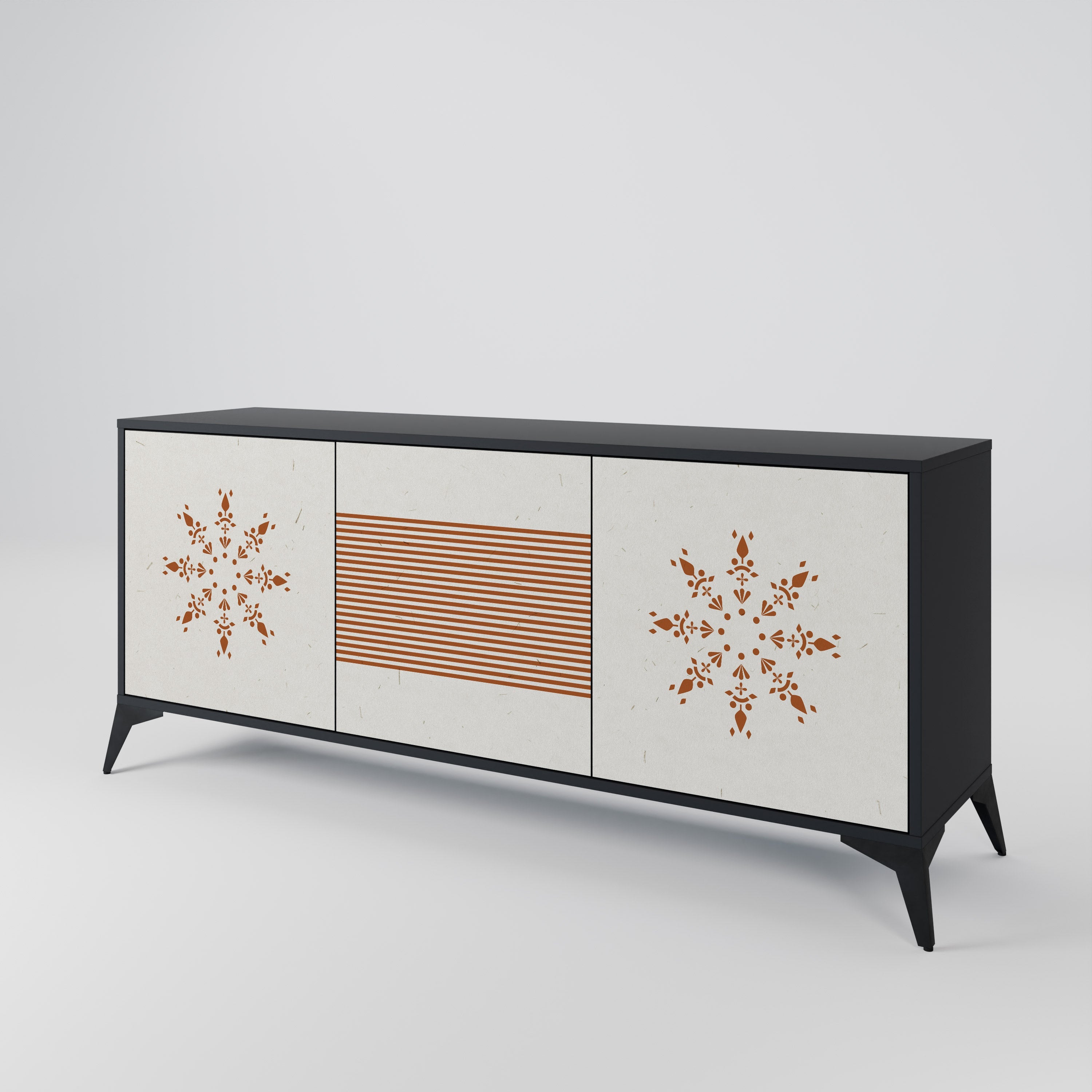 DAILY HARMONY 3-Door Sideboard in Black Finish