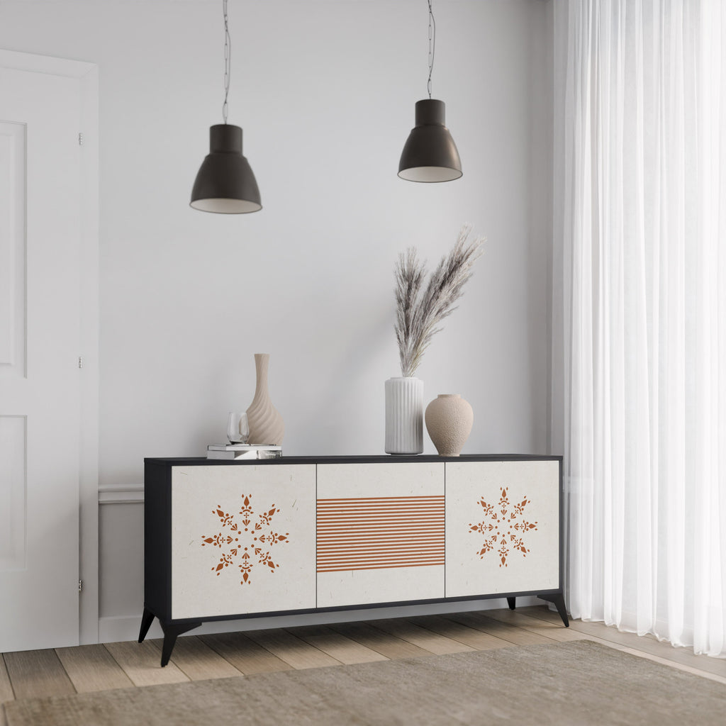 DAILY HARMONY 3-Door Sideboard in Black Finish