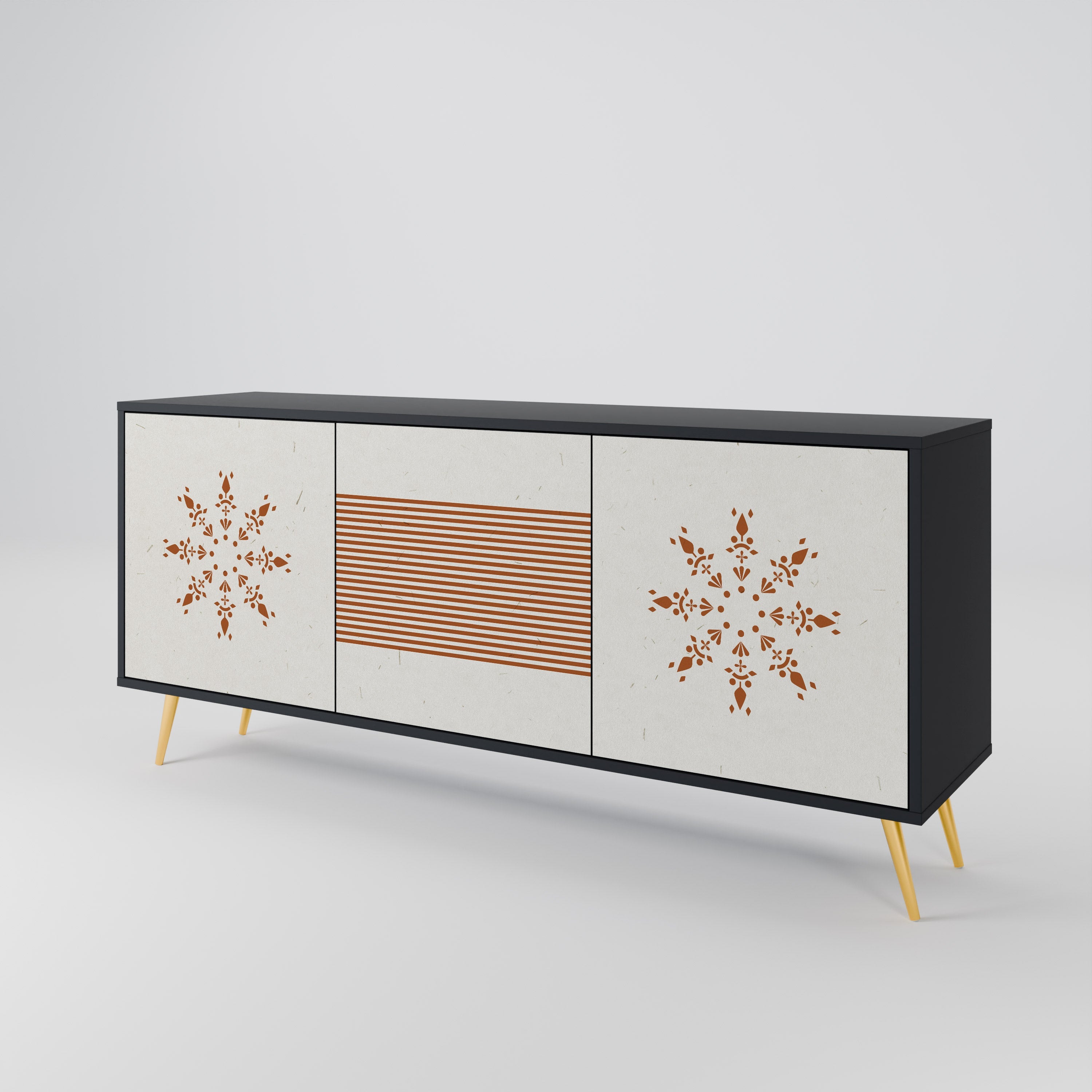 DAILY HARMONY 3-Door Sideboard in Black Finish