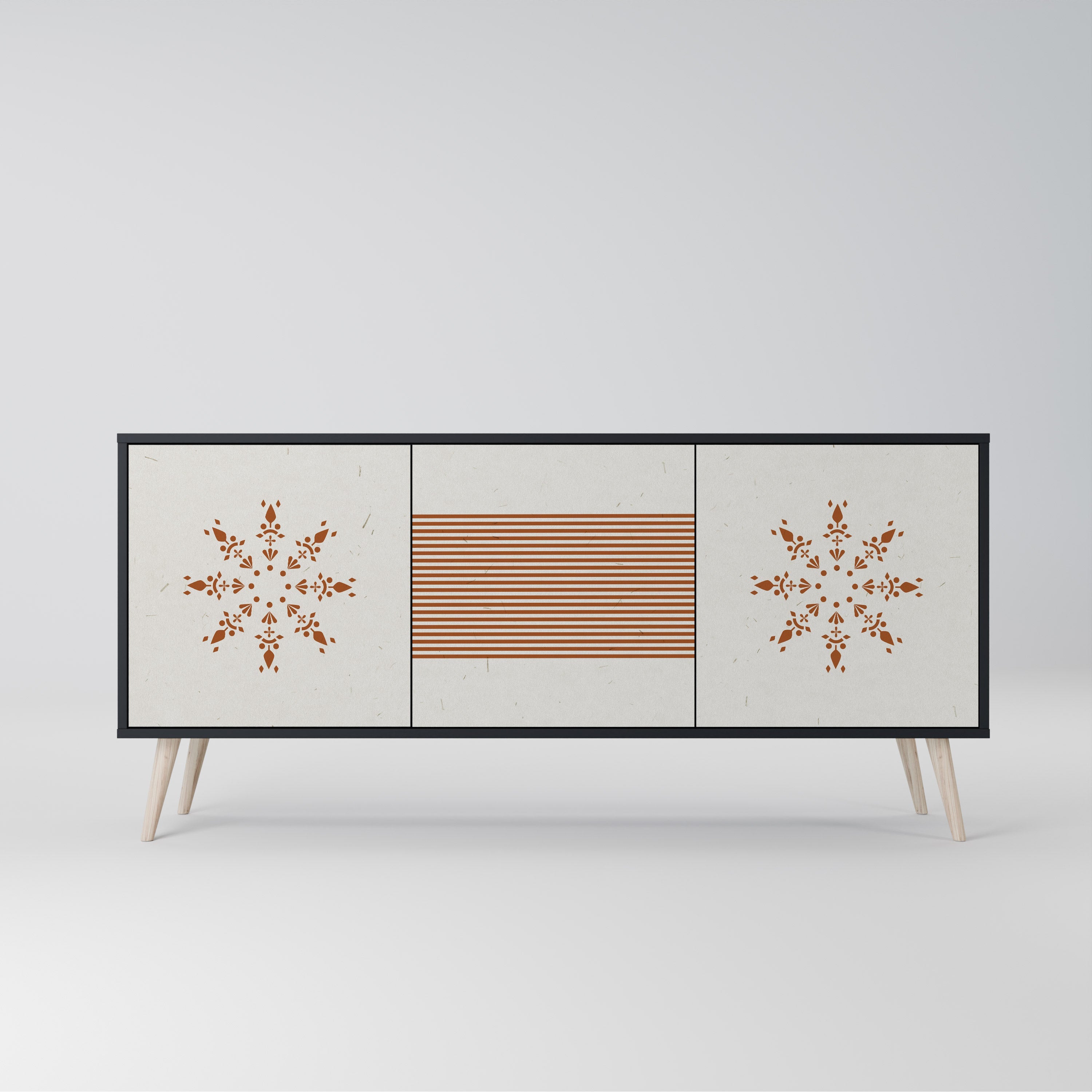 DAILY HARMONY 3-Door Sideboard in Black Finish