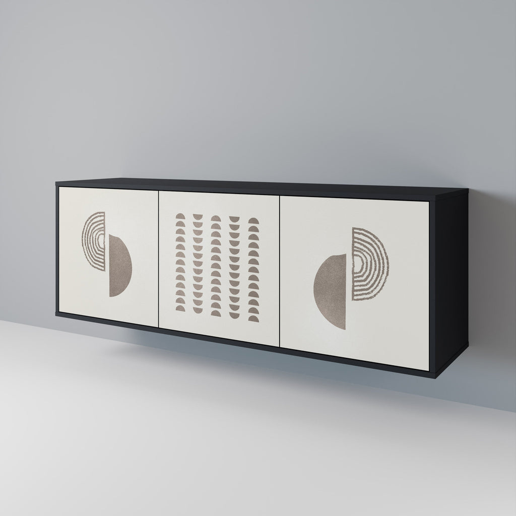 HARMONY ESSENCE 3-Door Sideboard in Black Finish