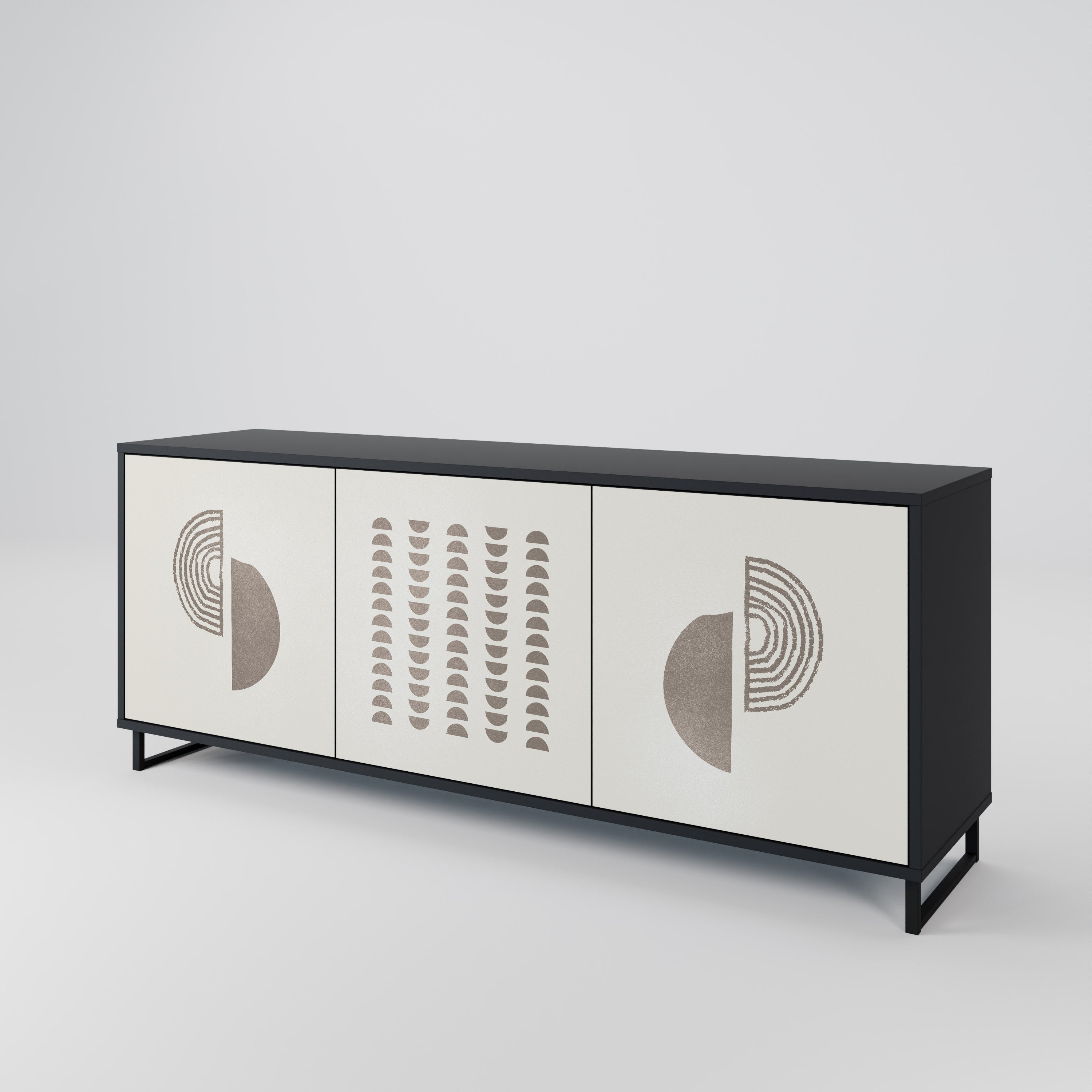 HARMONY ESSENCE 3-Door Sideboard in Black Finish