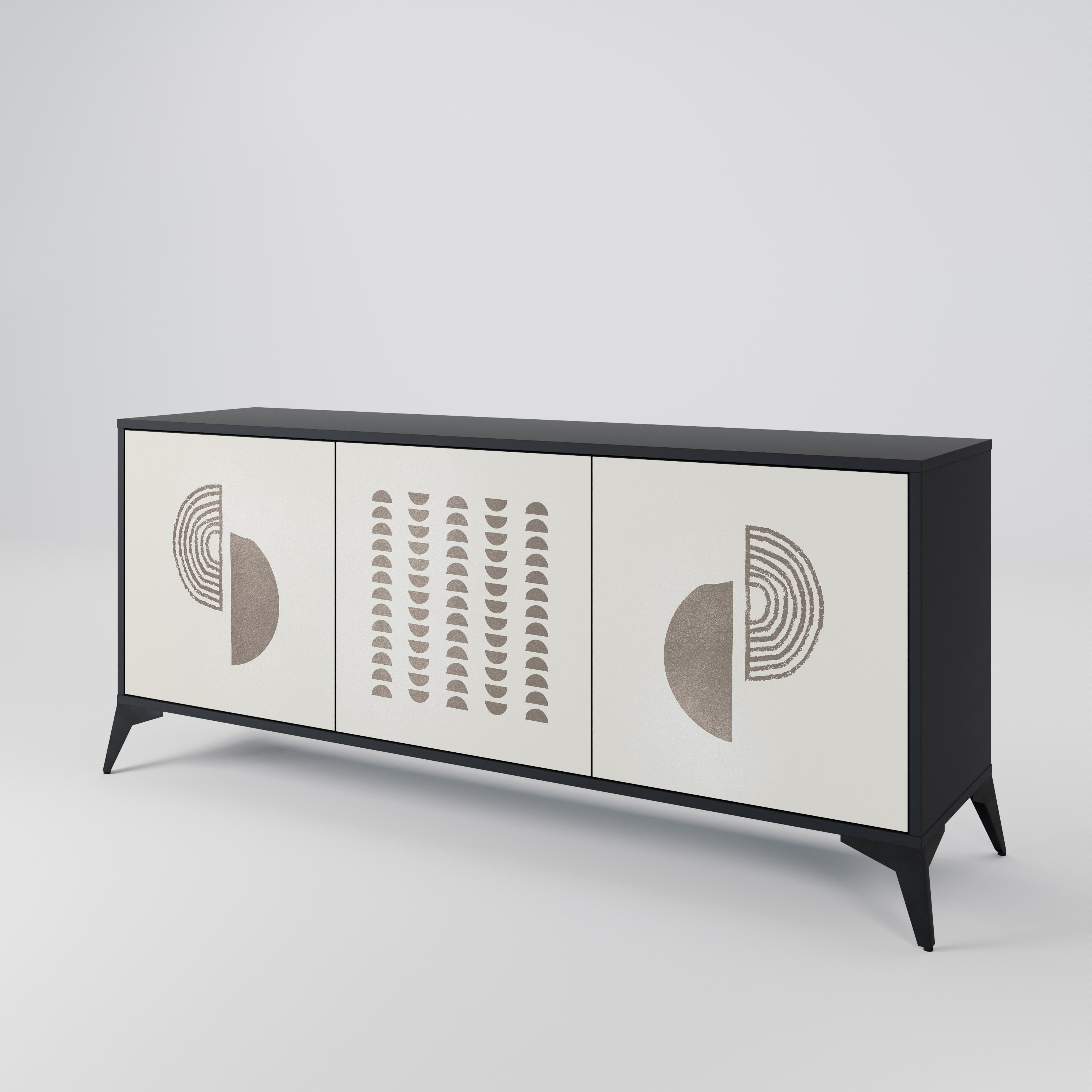 HARMONY ESSENCE 3-Door Sideboard in Black Finish