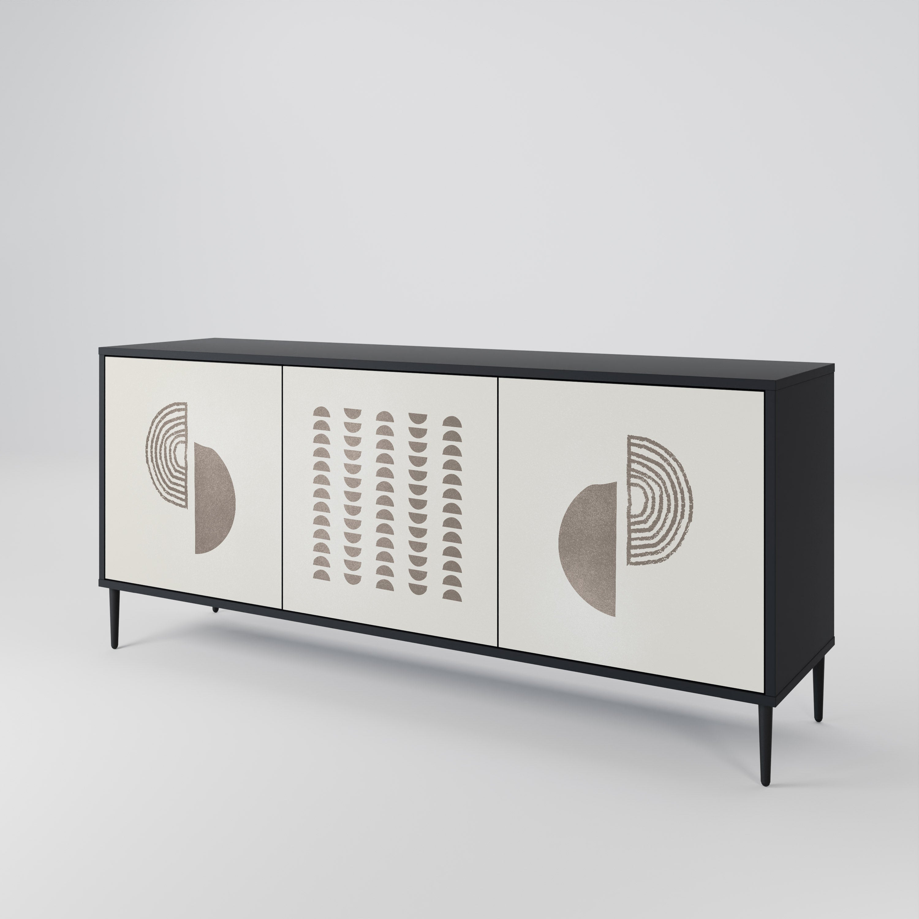 HARMONY ESSENCE 3-Door Sideboard in Black Finish