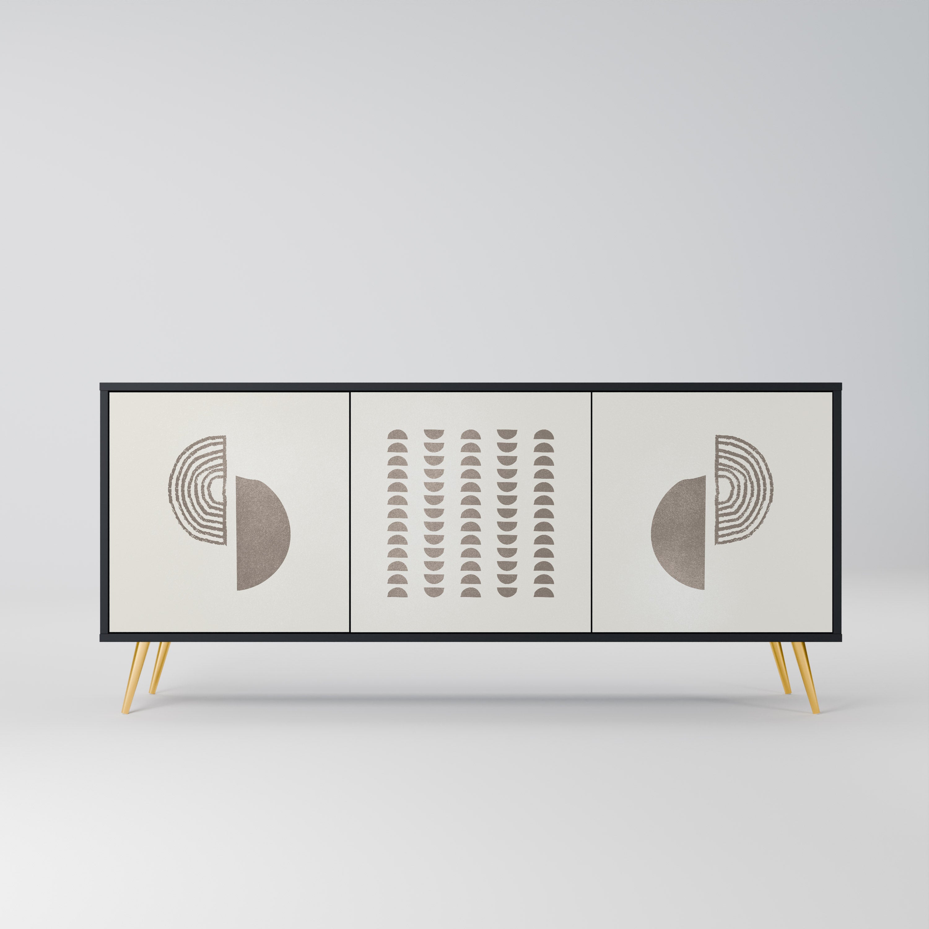 HARMONY ESSENCE 3-Door Sideboard in Black Finish