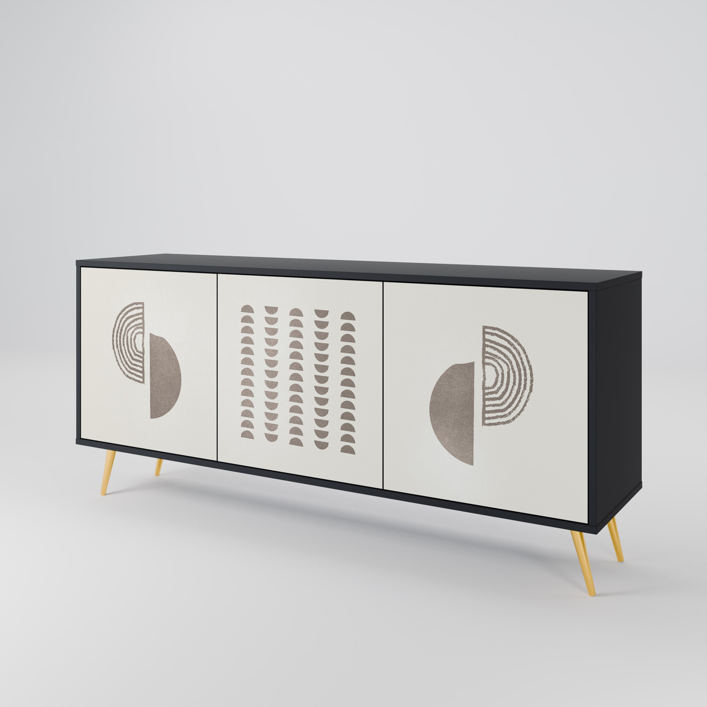 HARMONY ESSENCE 3-Door Sideboard in Black Finish