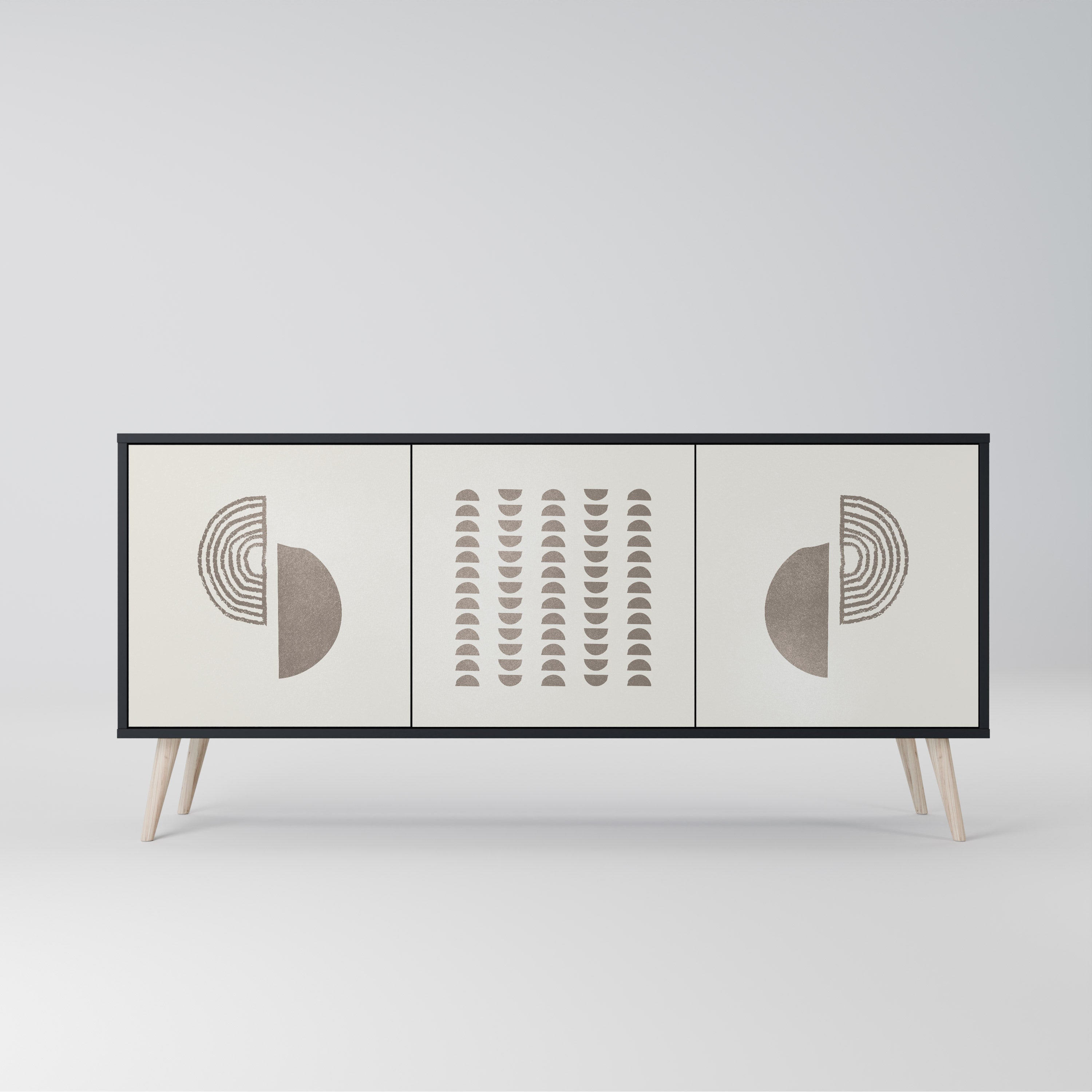 HARMONY ESSENCE 3-Door Sideboard in Black Finish