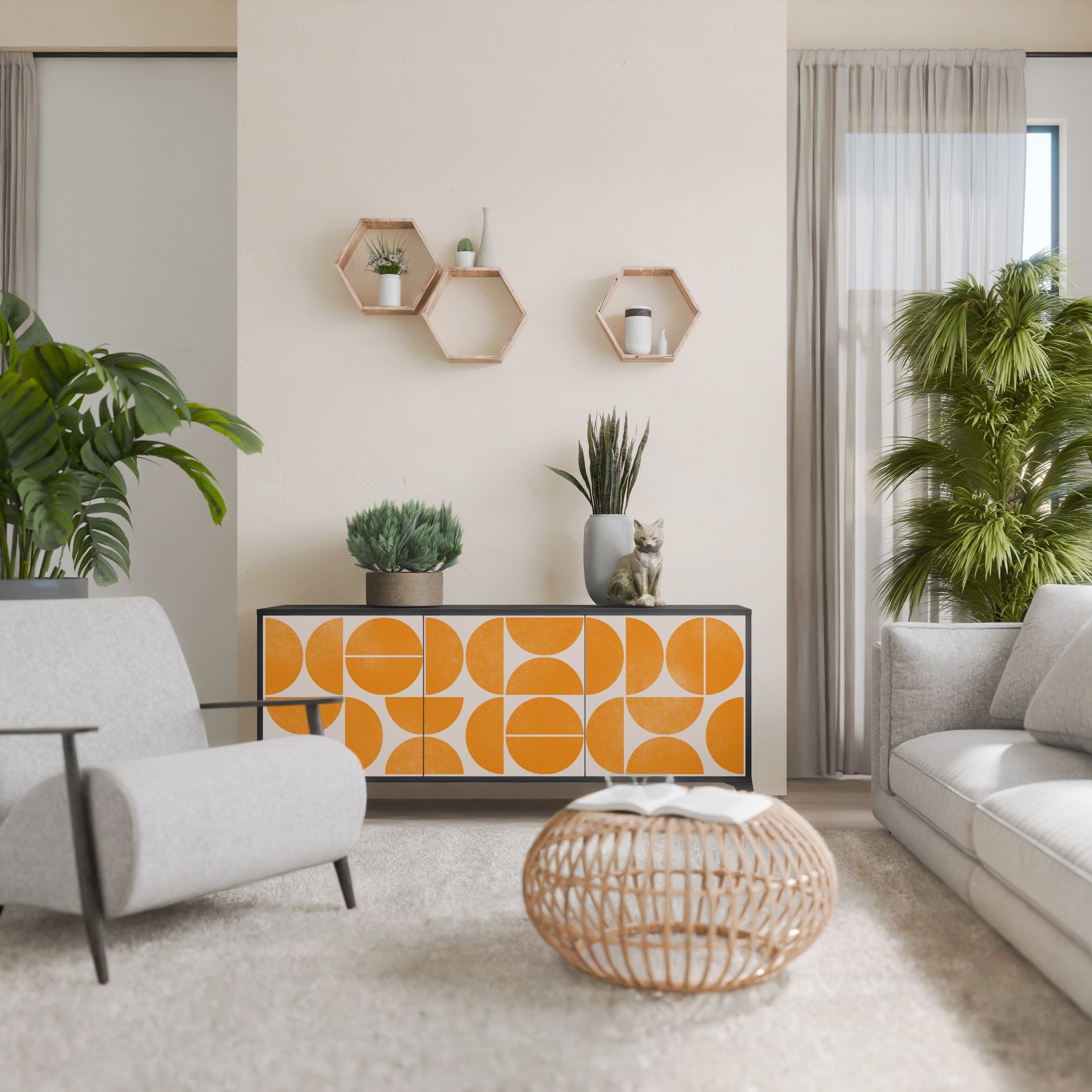 RECURRING DREAMS 3-Door Sideboard in Black Finish