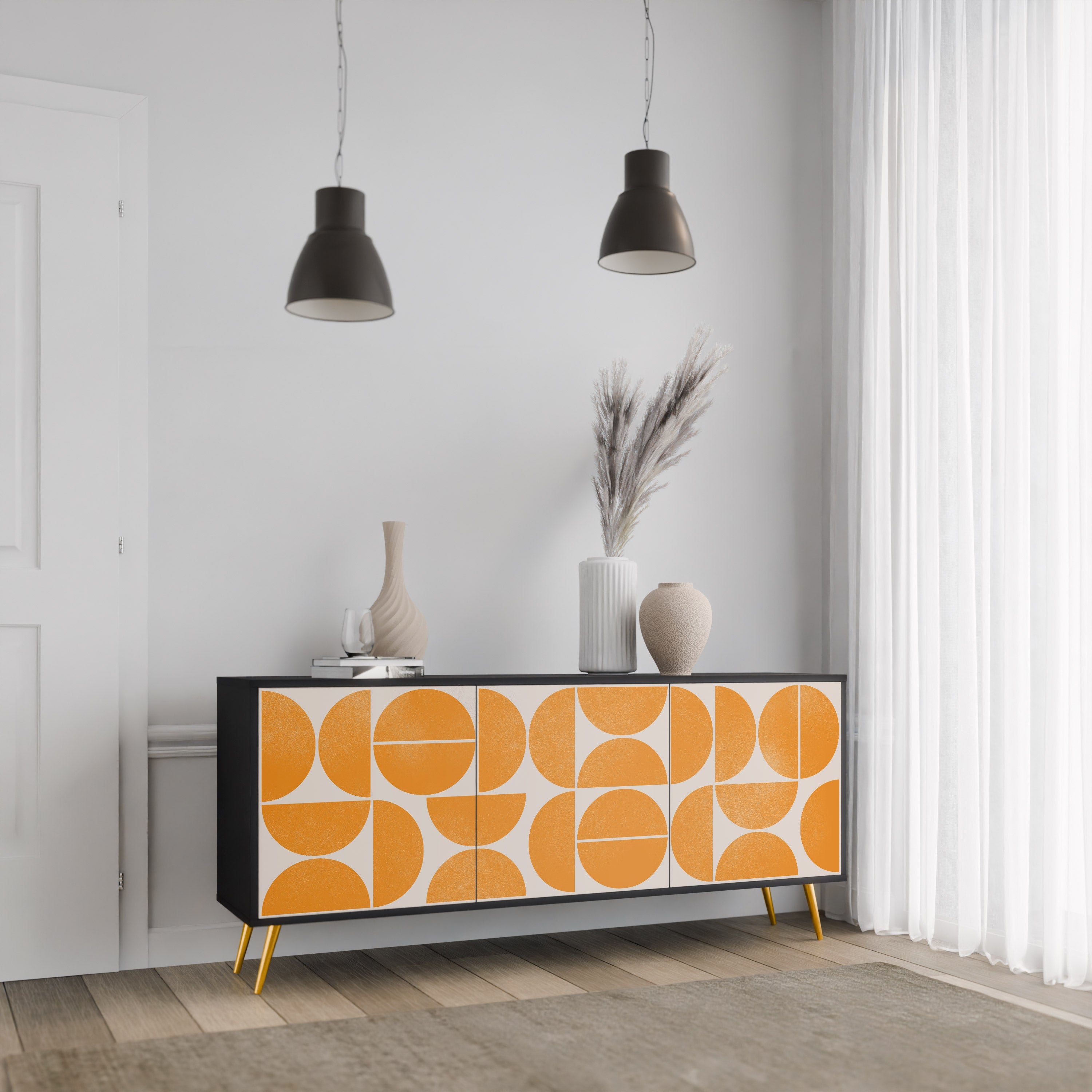 RECURRING DREAMS 3-Door Sideboard in Black Finish