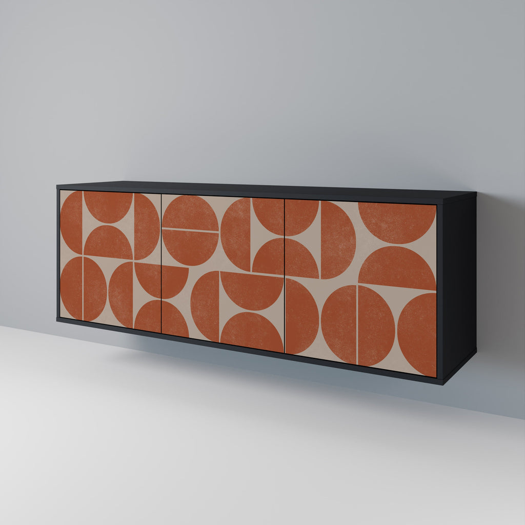 REPETITION COMPULSION Aparador de 3 Portas em Acabamento Preto