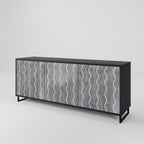 WAVES OF CONCRETE 3-Door Sideboard in Black Finish
