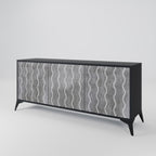 WAVES OF CONCRETE 3-Door Sideboard in Black Finish
