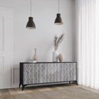 WAVES OF CONCRETE 3-Door Sideboard in Black Finish