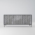 WAVES OF CONCRETE 3-Door Sideboard in Black Finish