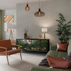 VIRGIN FOREST WITH SUNSET Aparador de 3 Portas em Acabamento Preto