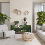 VIRGIN FOREST WITH SUNSET Aparador de 3 Portas em Acabamento Preto