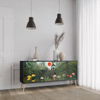 VIRGIN FOREST WITH SUNSET Aparador de 3 Portas em Acabamento Preto