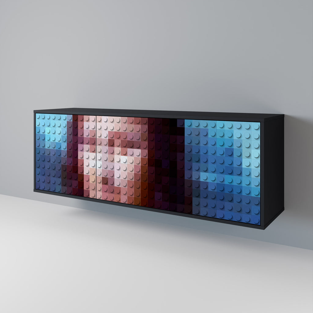 CONSTRUCTIVE ART 3-Door Sideboard in Black Finish