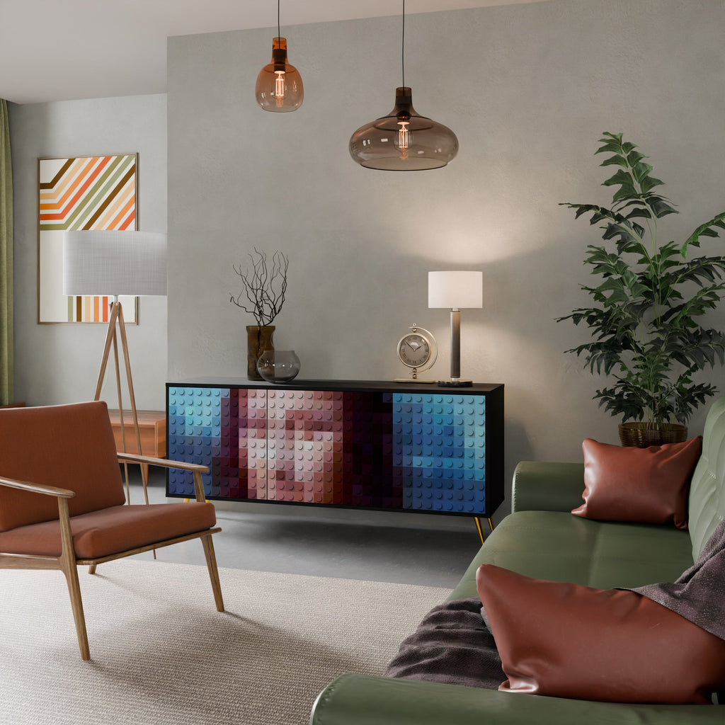 CONSTRUCTIVE ART 3-Door Sideboard in Black Finish