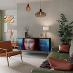 CONSTRUCTIVE ART 3-Door Sideboard in Black Finish