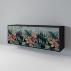 HEAVENLY BLOOM Aparador de 3 Portas em Acabamento Preto