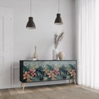 HEAVENLY BLOOM Aparador de 3 Portas em Acabamento Preto