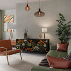 MIDNIGHT SPROUT Aparador de 3 Portas em Acabamento Preto