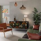 MIDNIGHT SPROUT Aparador de 3 Portas em Acabamento Preto