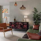 FLORAL WHISPER Aparador de 3 Portas em Acabamento Preto