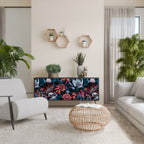 ETHEREAL BLOSSOMS Aparador de 3 Portas em Acabamento Preto