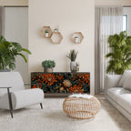 DAWN BLOOM 3-Door Sideboard in Black Finish