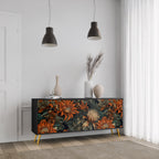 DAWN BLOOM 3-Door Sideboard in Black Finish