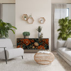 DAWN BLOOM 3-Door Sideboard in Black Finish