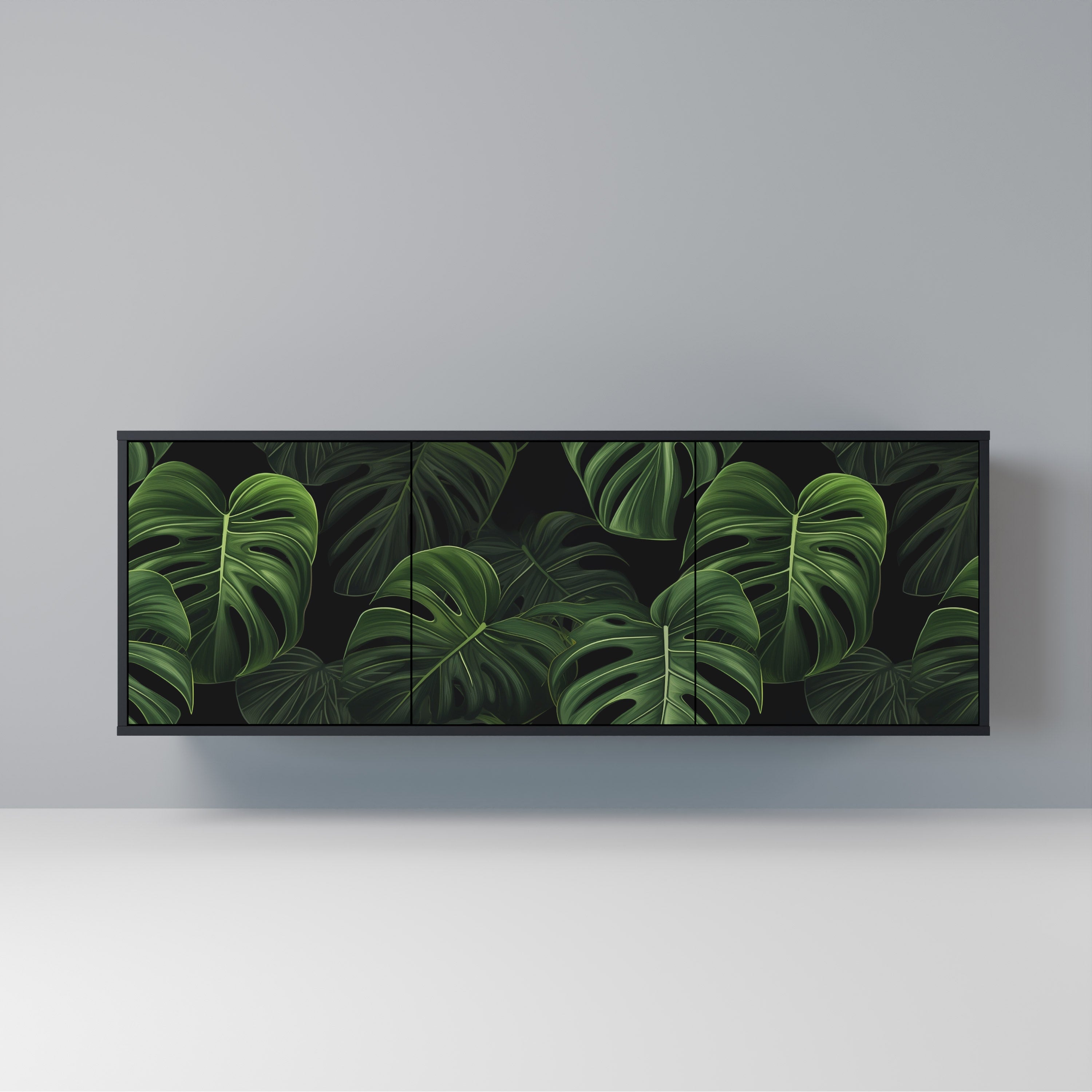 INFINITE MONSTERA 3-Door Sideboard in Black Finish