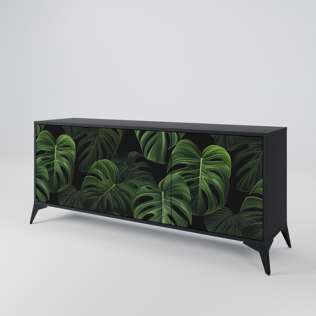 INFINITE MONSTERA 3-Door Sideboard in Black Finish