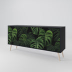 INFINITE MONSTERA 3-Door Sideboard in Black Finish