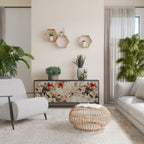 PETAL HARMONY Aparador de 3 Portas em Acabamento Preto